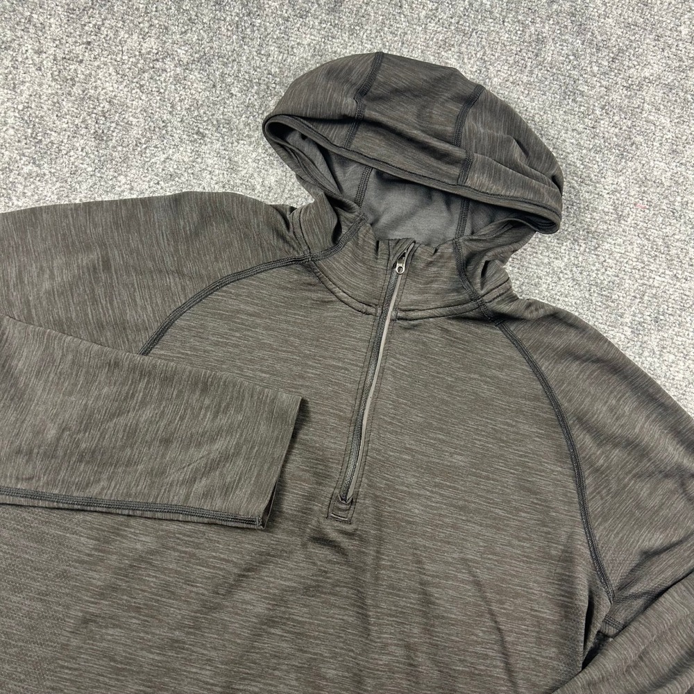 Lululemon Metal Vent Tech Hoodie Mens Medium Black Heathered Half Zip Pullover